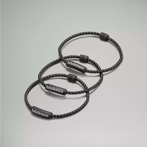 Lululemon Black Silicone Hair Ties 3 Pack NWT